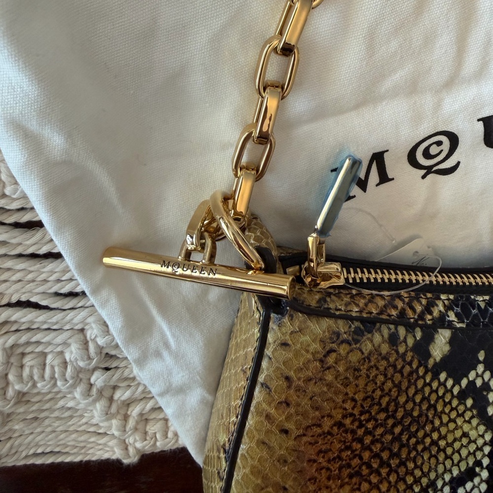 Alexander McQueen Python-Embossed Leather T-Bar M… - image 5